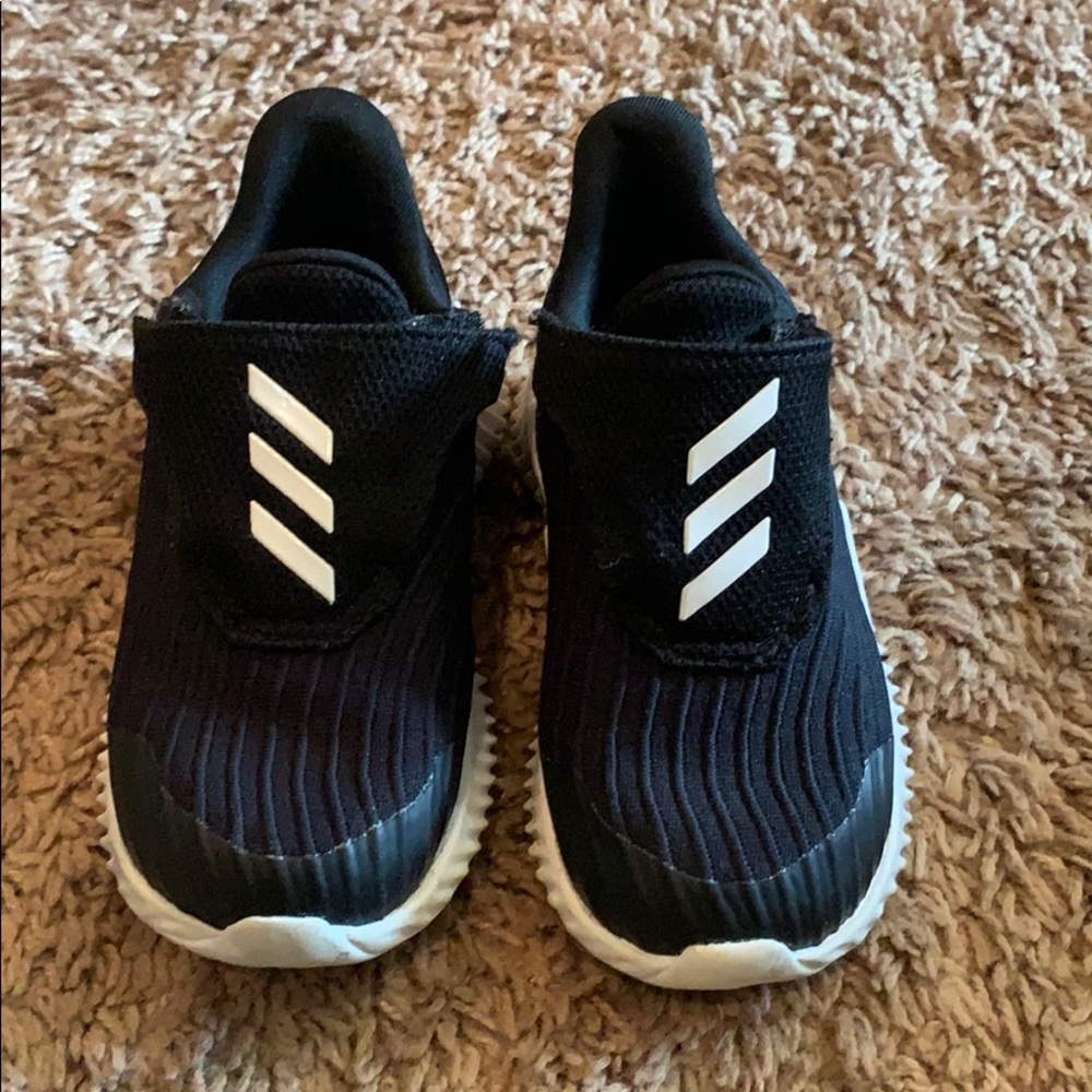 Black and white Adidas toddler shoes